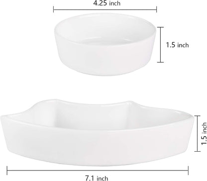 yarlung 11 Inch Ceramic Divided Serving Dishes with Bamboo Platter, Appetizer Tray 5 Removable Snacks Bowls for Candy and Nut, Chips and Dips, No Lid Included