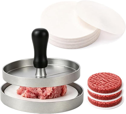 Burger Press 200 Patty Papers Set, 4.7'' Non-Stick Hamburger Maker for BBQ