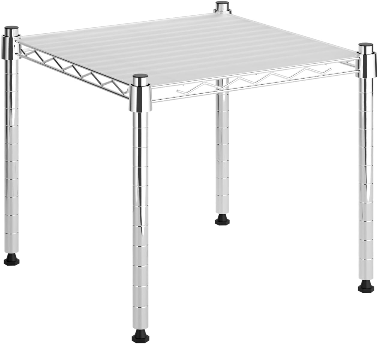 Whitmor 2-Wire Shelving Unit, Metal Storage Shelves, Stacking Shelf with Basket, Easy Assembly Home Organizer for Pantry, Kitchen, Garage, Plant