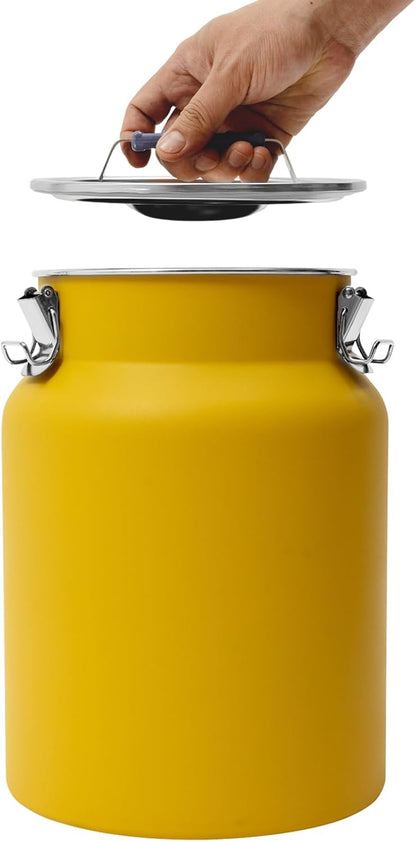 Sealed Rice Storage Container, 12L/3gal Stainless Steel Kitchen Food Storage Bin with Lids Locking Clamp, Airtight Canisters Container for Flour Rice Cereal Grain Coffee Bean (Red)