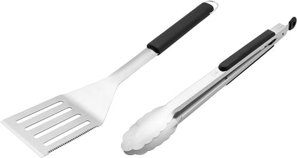 HENCKELS BBQ Grill Tool Set, Stainless Steel Barbecue Accessories with Spatula, Tongs, Fork & Basting Brush, Heavy Duty Outdoor Grilling Kit for Camping, Tailgate & Backyard Cooking