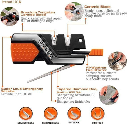 SHARPAL 101N 6-in-1 Pocket Knife Sharpener & Survival Tool