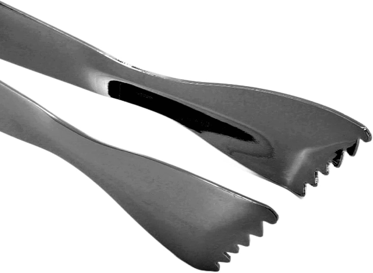 Ice Tongs for Ice Bucket, Serving Tongs, Bar Tongs, Food Grade Thicken Stainless Steel Prevents Slipping Sugar Food Tweezers for Home Kitchen Bar(Black)