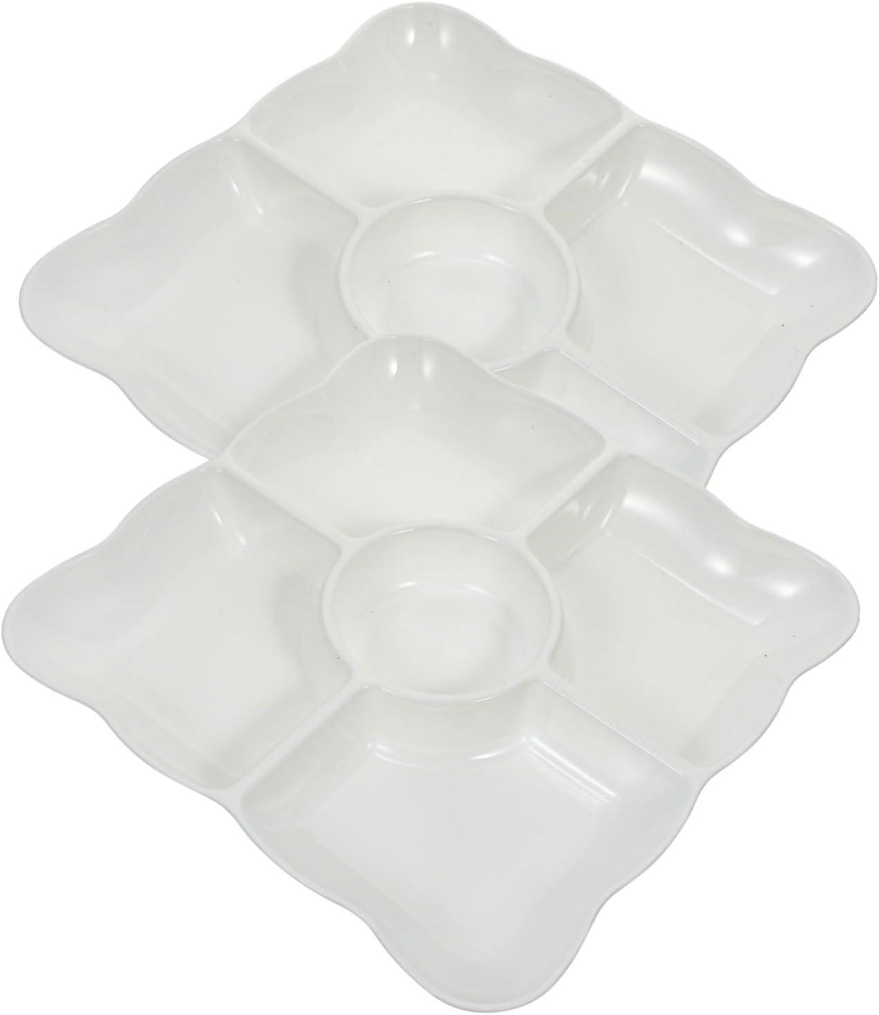 KICHOUSE Candy Tier Tray Fruit Tray Simple Food Storage Desktop Snack Storage Plate Grid Design