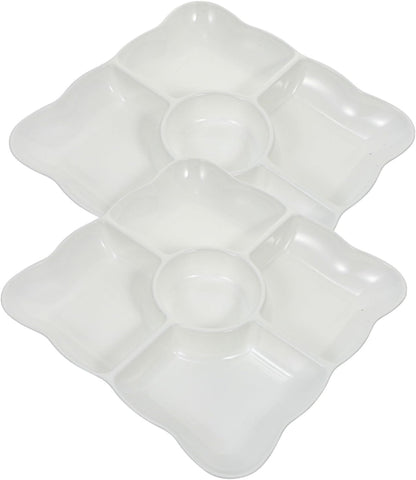KICHOUSE Candy Tier Tray Fruit Tray Simple Food Storage Desktop Snack Storage Plate Grid Design