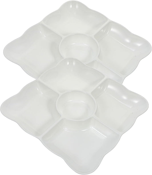 KICHOUSE Candy Tier Tray Fruit Tray Simple Food Storage Desktop Snack Storage Plate Grid Design