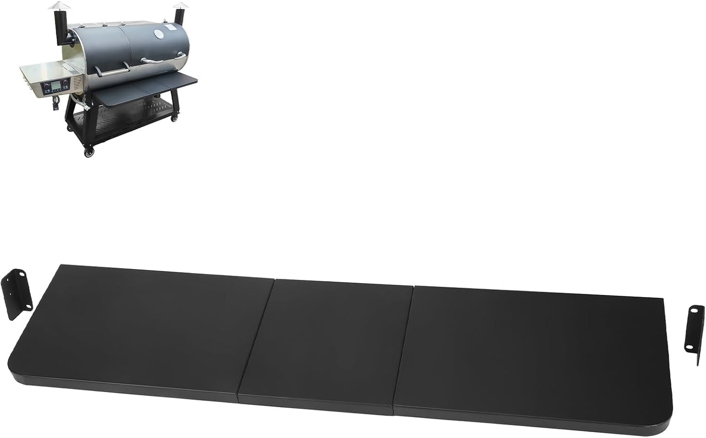 Upgraded Grill Table for Weber Kettle 22"/18"/26", Master Touch 22", Smokey Mountain, Recteq Pellet Grill RT-B380, Prep Station with Cutting Board, Basin, 4 Hooks, Shelf for Weber Kettle Accessories