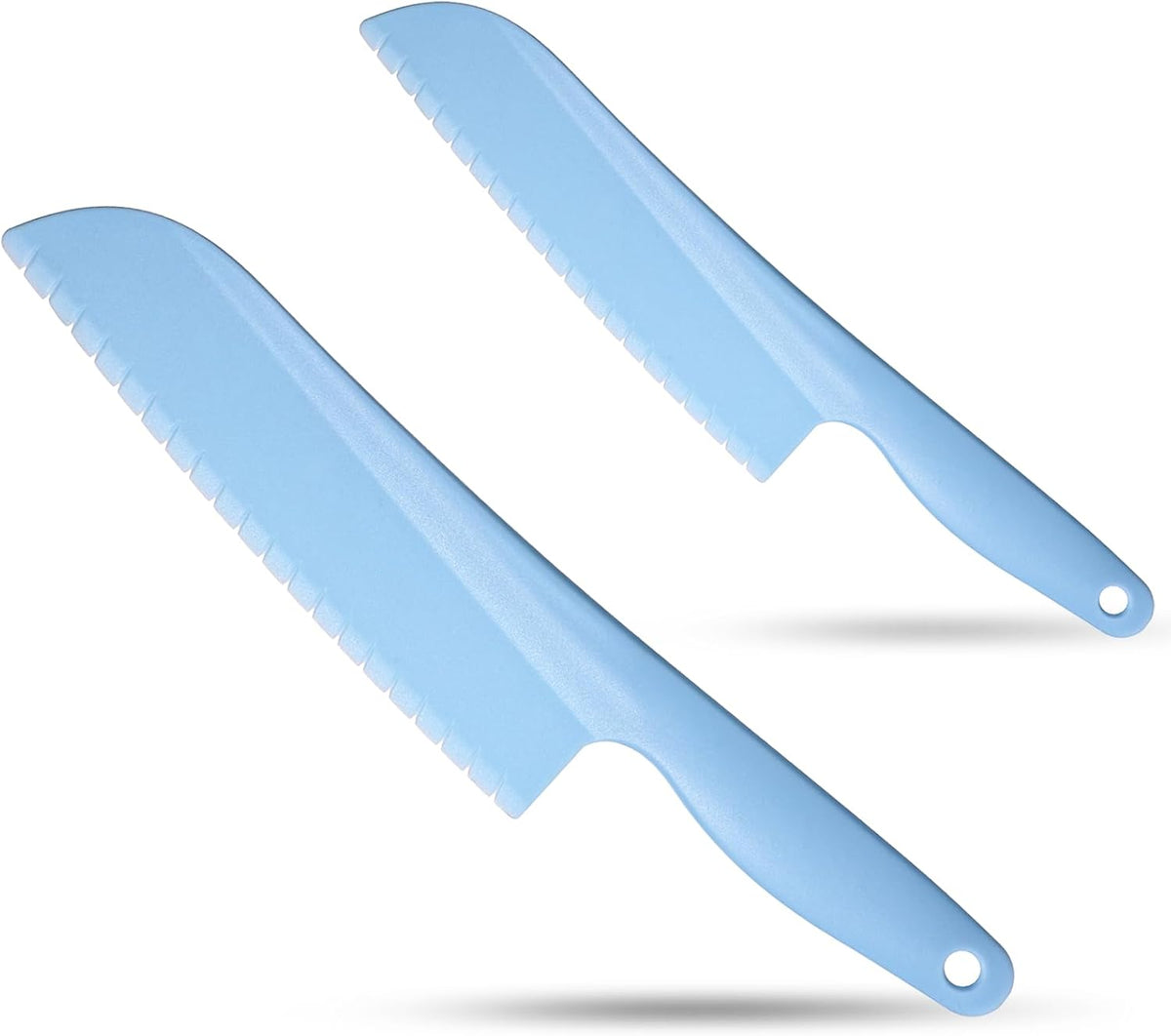 2Pcs Plastic Knife, Serrated Kitchen Cutter, Vegetable Knife to Prevent Browning Plastics Cake Knifes, Plastic Knives Heavy Duty for Cooking and Cutting Dishwasher Safe