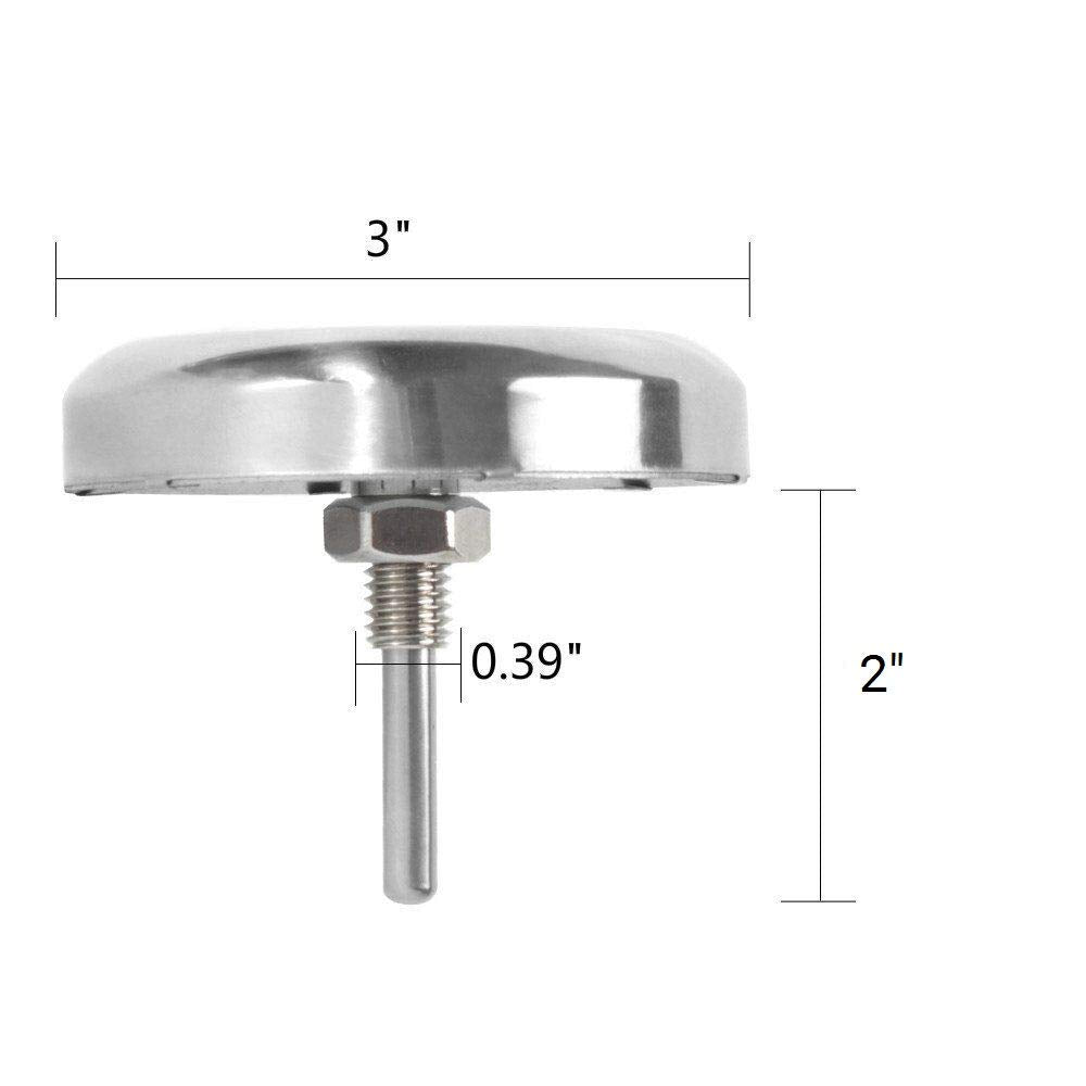 GasSaf Lid Thermometer Temperature Gauge Replacement for Nexgrill, Grill master 720-0697, Charmglow 720-0234, Aussie, Brinkman, Members Mark and Other Gas Grill, Oval Stainless Steel Heat Indicator