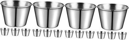 OUNONA 20pcs Stainless Steel Dipping Bowls Sauce Cups for Ketchup Condiments Appetizers for Restaurants and Home Use Versatile Kitchen Storage