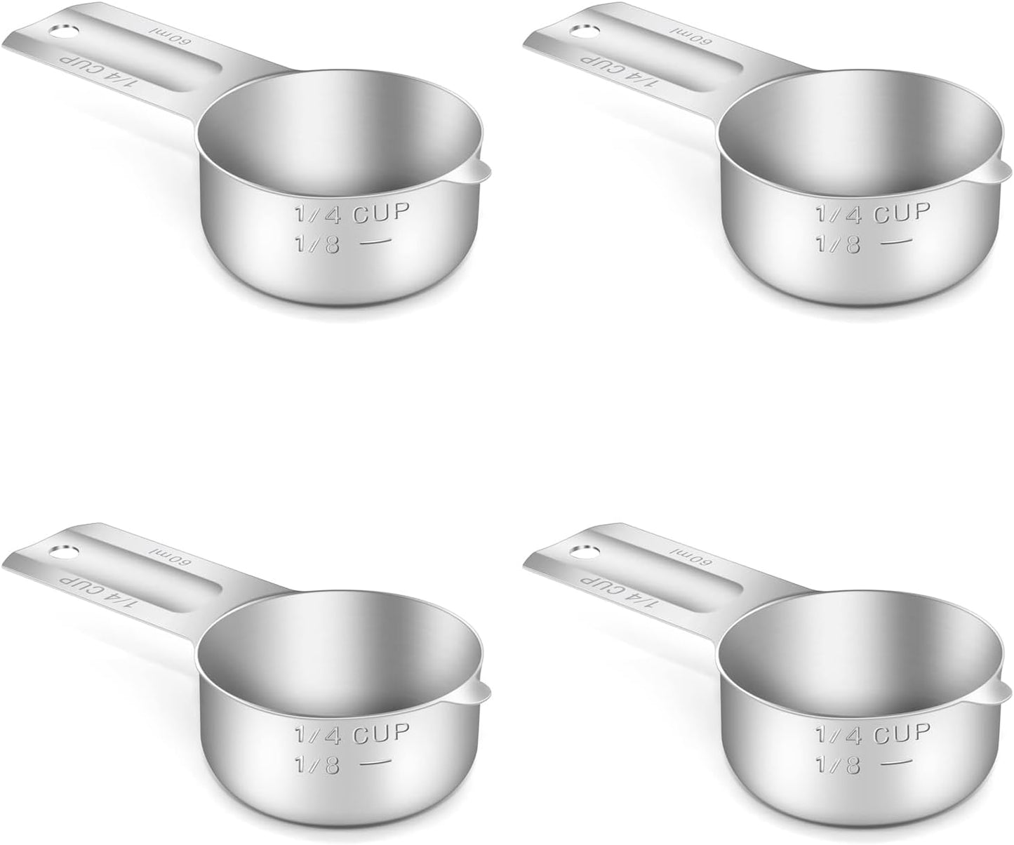 1PCS 3/4Cup (180ml, 6oz) Single Measuring Cup, Stainless Steel Measure Scoop, Metric and US Measurement, Dishwasher Safe