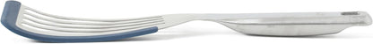 Calphalon Slotted Turner, Kitchen Flipping Spatula, Slotted Spatula, Stainless Steel Turner with Silicone Heat Resistance Handle, Nonstick-Safe Spatula for Draining and Flipping (Navy)