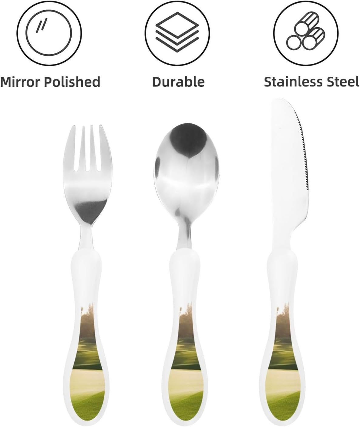 3-Piece Kids Silverware Set With Storage Case, Stainless Steel Reusable Children Safe Knife Spoon Fork Set Shih Tzu Dog Children Flatware Set For Kids Lunch Box