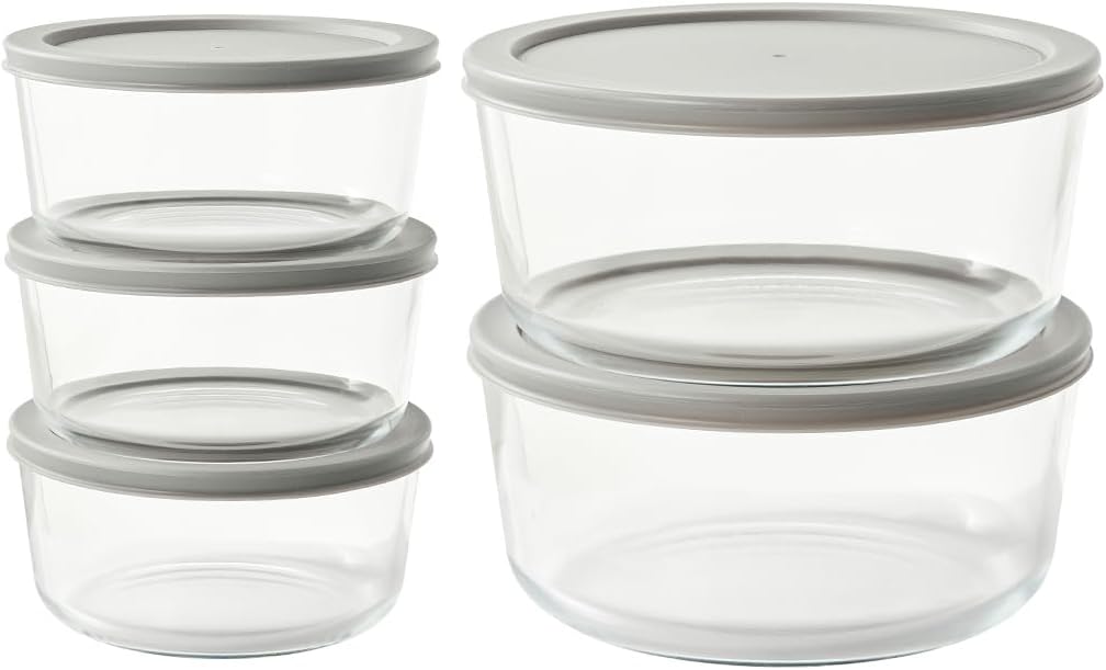 6-Piece Glass Food Storage Containers Set (3 Containers + 3 BPA-Free Lids) | 2-Cup, Leakproof | Microwave, Freezer, Oven & Dishwasher Safe | Ideal for Meal Prep & Pantry Organization, Pistachio