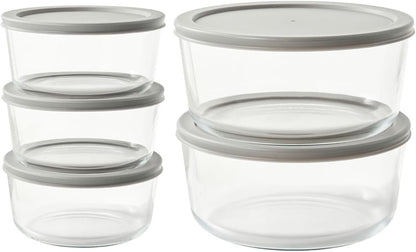 6-Piece Glass Food Storage Containers Set (3 Containers + 3 BPA-Free Lids) | 2-Cup, Leakproof | Microwave, Freezer, Oven & Dishwasher Safe | Ideal for Meal Prep & Pantry Organization, Pistachio
