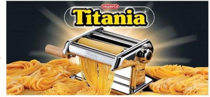 Pasta Maker Machine by Imperia- Heavy Duty Steel Construction w Easy Lock Dial and Wood Grip Handle- Model 190