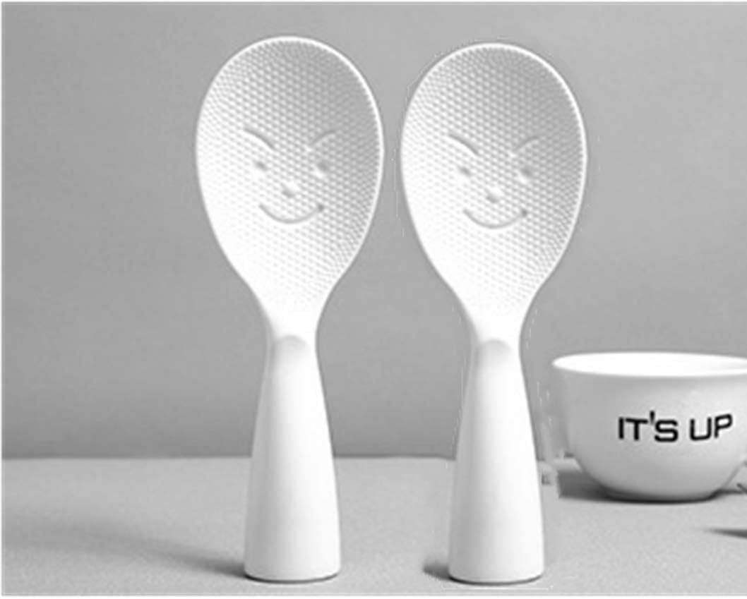MIZORLIE Rice Paddle Tool, Non-Stick Rice Spoon, 2 Pack, White