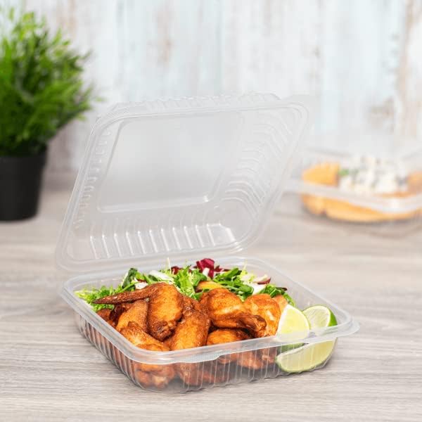 Karat FP-HC99PP-3CU 9"X 9" PP Hinged Containers 3 Compartment - (Case of 200)