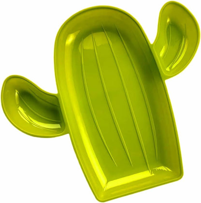 Fun Express Cactus-Shaped Chip & Dip Tray - Green