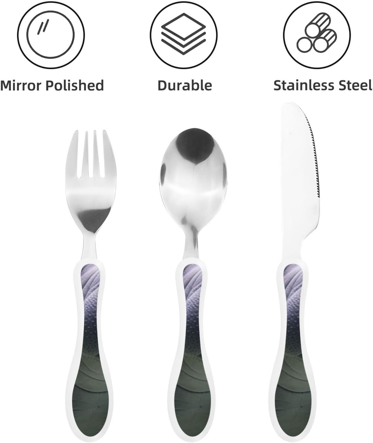 3-Piece Kids Silverware Set With Storage Case, Stainless Steel Reusable Children Safe Knife Spoon Fork Set Ocean Sea Animal Shark Children Flatware Set For Kids Lunch Box