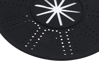 Silicone Spill Stopper Lid and Pot Holder, Heat-Resistant Food-Grade Cover for Boil-Over Prevention, Steaming, Insulation and Multi-Pot Compatibility(black)