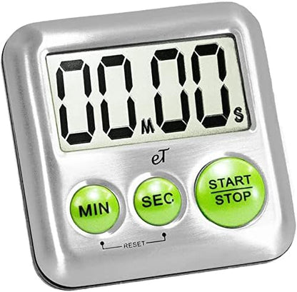 Elegant Digital Kitchen Timer Stainless Steel - Loud Alarm Model eT24 Plum