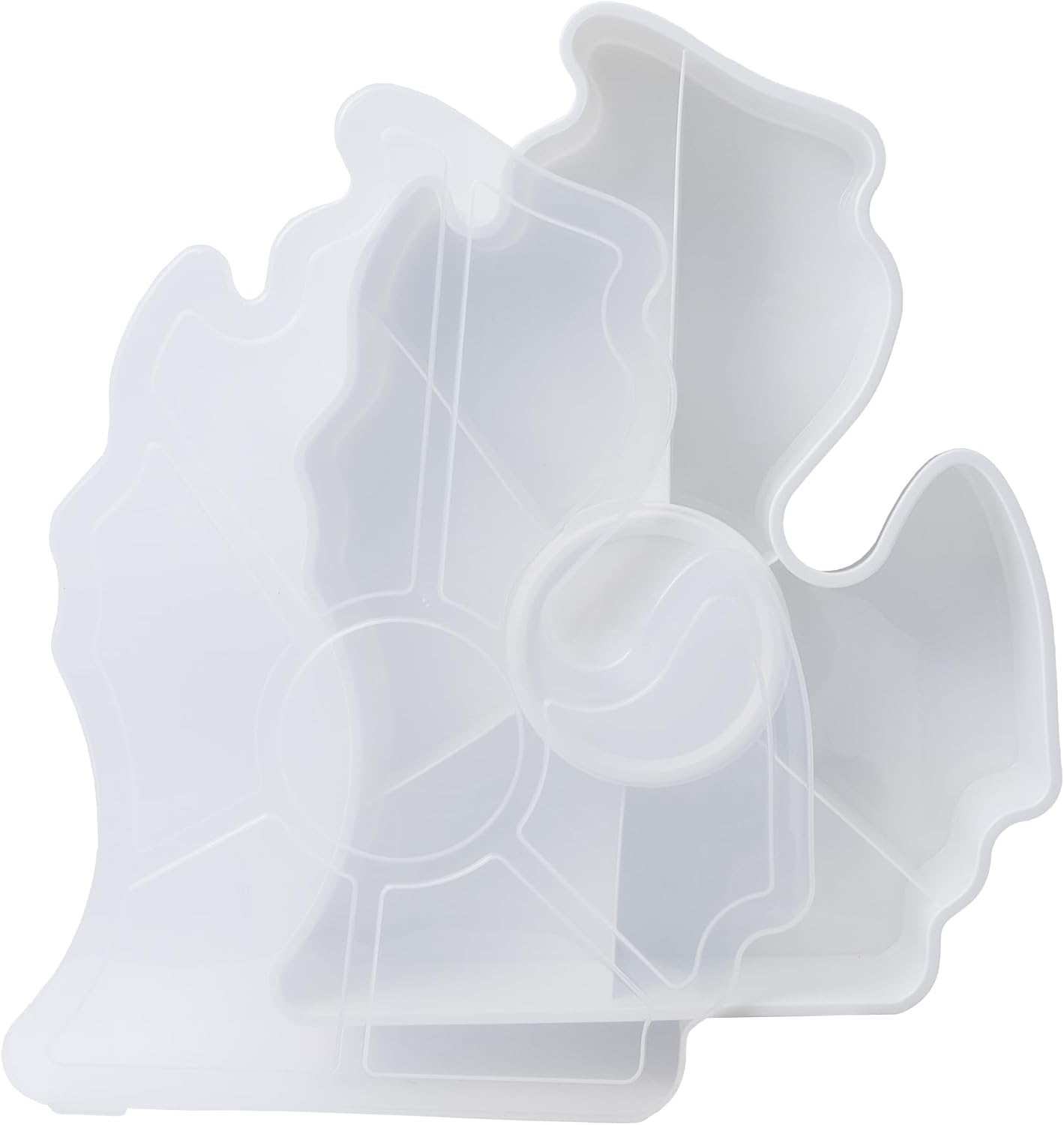 KOLORAE Michigan Serving Tray - Unique 7 Compartment Mitten State Reusable Snack Tray w/Dressing Cup. Great for Entertaining and Storage for Appetizers, Snacks, Chips & Dip