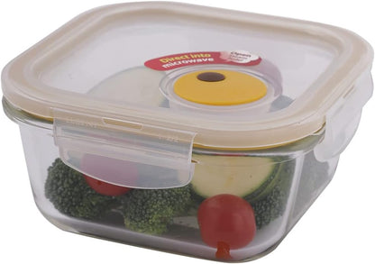 LOCK & LOCK Ovenglass Heat Resistant Glass Round Food Storage Container with Steam Vent, 32.12-oz / 4.02-cup