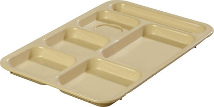 Carlisle FoodService Products P614R09 Right-Hand 6-Compartment Polypropylene Tray, 10" x 14", Green