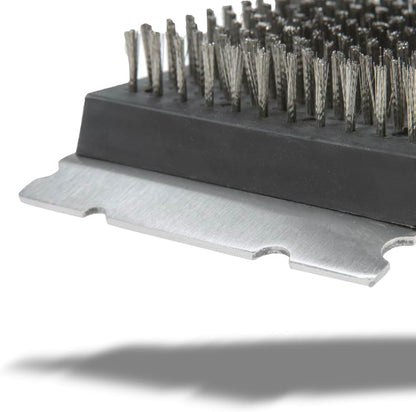 BBQ-AID Grill Brush for Outdoor Grill Bristle Free - 18" BBQ Brush for Grill Cleaning Kit - Safe BBQ Grill Cleaner Brush and Scraper - Stainless Grill Cleaning Brush for Any Grill, Grill Accessories