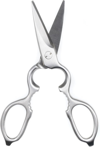 Stainless Steel Kitchen Shears Heavy Duty Full-Steel Forged Metal Scissors for Food, Professional Chef Shears Bone Cutting Meat Pizza Scissors Kitchen Utensils Come Apart, Silver