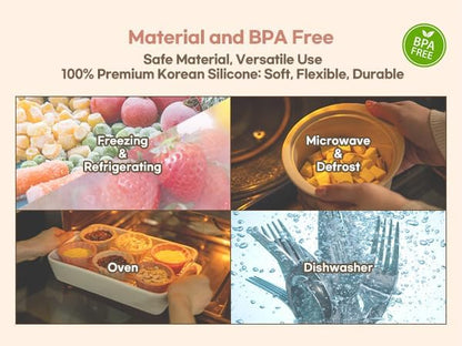 Microwave Silicone Steamer for Baby Food, Made In Korea, Oven & Dishwasher Safe to 482°F, Easy Clean, Microwave Pot with Handle & Lid, 100% Food Grade Steamer Bowl (Creme Brulee, 29oz (850ml) with basket)
