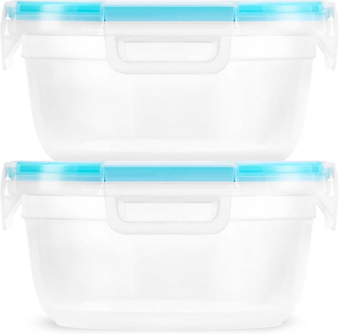 Snapware Plastic Total Solution 3-Pack (8.5-Cup) Food Storage Containers Set, Leakproof & Airtight Plastic Locking Lids Rectangular Containers, BPA-Free Lids, Microwave Dishwasher Freezer Safe