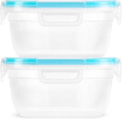 Snapware Plastic Total Solution 3-Pack (8.5-Cup) Food Storage Containers Set, Leakproof & Airtight Plastic Locking Lids Rectangular Containers, BPA-Free Lids, Microwave Dishwasher Freezer Safe
