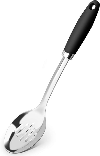 Stainless Steel Slotted Turner Spatula, Metal Spatula for Cast Iron & Stainless Steel Pans, Thin Edge Kitchen Turner for Eggs, Pancakes, Burgers, Dishwasher Safe