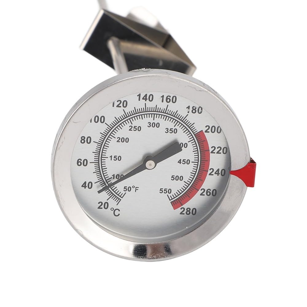 Stainless Steel Oil Fry Thermometer,Long Probe Food Temperature Gauge with Clip for Deep Frying,Candy,Milk,BBQ Cooking(M 30cm)