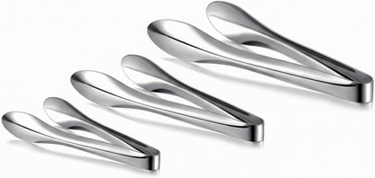 2 Pack Polished Stainless Steel Serving Tongs 9 and 12 Inch Metal Food Silver Tong for Buffet Salad BBQ Grilling Heavy Duty Kitchen Utensils for Cooking Catering Wedding Party