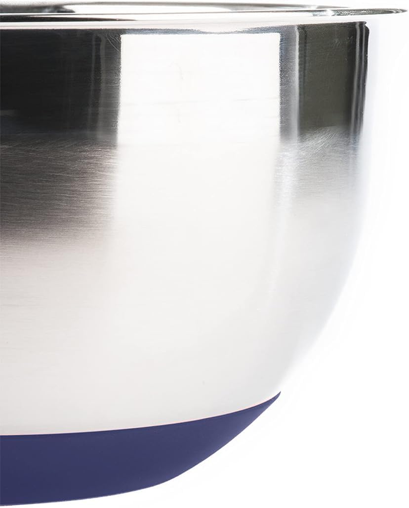 Stainless Steel Mixing Bowls with Lids and Non Slip Bases (Set of 3, Red)