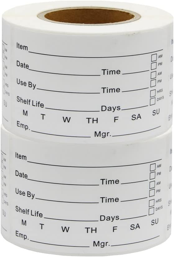 Hcode 2 x 3'' Self-Adhesive Removable Freezer Food Labels- Easy Clean Leaves No Residue- Cooler Food Storage Freezer Stickers Plastic Paper Perfect for Reusable Containers 300 Stickers (2x3 Fill in)