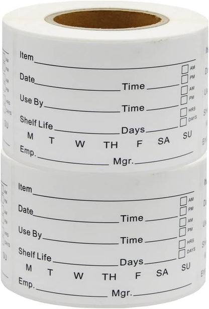 Hcode 2 x 3'' Self-Adhesive Removable Freezer Food Labels- Easy Clean Leaves No Residue- Cooler Food Storage Freezer Stickers Plastic Paper Perfect for Reusable Containers 300 Stickers (2x3 Fill in)