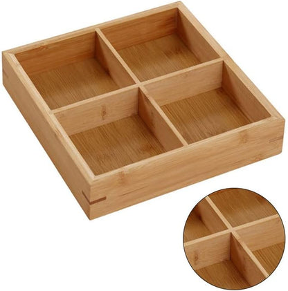 Divided Wooden Tray,Veggie Tray Serving Tray Divided Platter Wooden Food Server Multi Compartments Serving Tray for Hot Pot Restaurants Sushi Plate (6 Compartments)