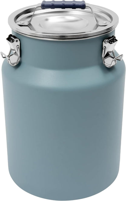 Sealed Rice Storage Container, 12L/3gal Stainless Steel Kitchen Food Storage Bin with Lids Locking Clamp, Airtight Canisters Container for Flour Rice Cereal Grain Coffee Bean (Red)