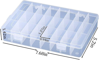 3pcs Clear Storage Small Parts Organizer Box Storage Bin With Dividers Multi Compartment for Beads Art DIY Tackle Box Organizer (10 - compartment in length)