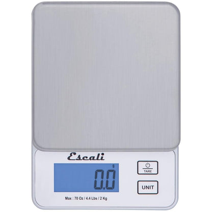 Escali Vera PR2000S Compact High Precision Kitchen/Baking/Herb Scale, Measures Liquid and Dry Ingredients, LCD Digital Display, 4.4lb Capacy, Silver