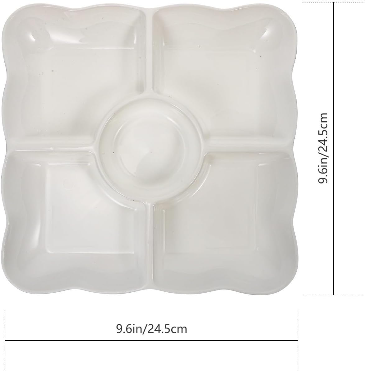 KICHOUSE Candy Tier Tray Fruit Tray Simple Food Storage Desktop Snack Storage Plate Grid Design