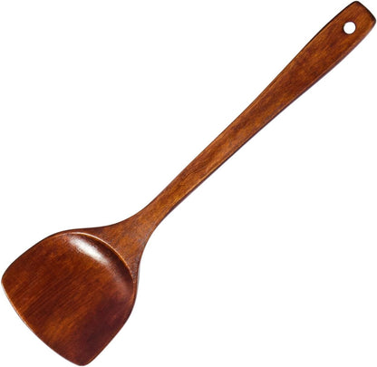 1PCS Wooden Spatulas for Non-Stick Cookware - Long Handle Flat Frying Spatula Set, Healthy and High Moisture Resistance (1, C1-13.78"x3.54")