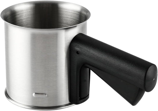 Ragyzity 3 Cup Flour Sifter for Baking, Handheld Baking Sieve Food-Grade Double-Filter, Hand Crank Squeeze Sieve for Baking with Comfortable Handle, Stainless Steel Flour Sifter