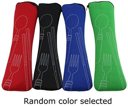 Set of 4 / 4 Piece Stainless Steel(Knife, Fork, Spoon, Chopsticks)Lightweight Portable Tableware,Camping/Travel/Office Lunch Cutlery Set with Carrying Cases