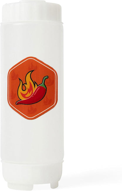No‑Drip FIFO BBQ Sauce Squeeze Bottle – 18oz BPA-Free Refillable Dispenser with White Twist Cap for Mess-Free Pouring – Ideal for Barbecue, Glazes, Honey Mustard, Marinades, Teriyaki