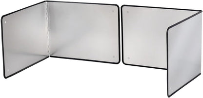 Silver Large 2 Pieces 2 Sided Stainless steel Splatter Guard for Frying Stove Top,Oil Splash Guard Cooking for Stove,Non Stick Foldable Splatter Screen